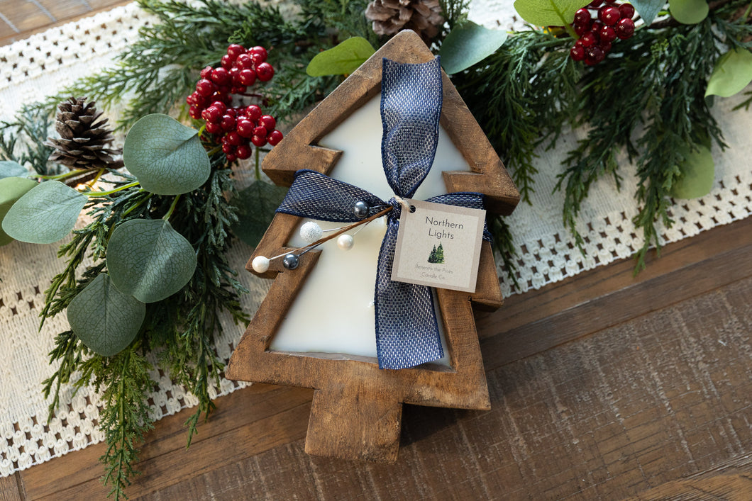 Holiday Mini Brown Tree Wooden Bowl