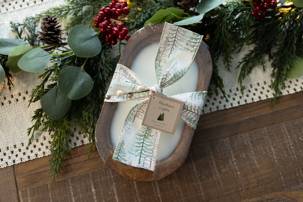 Holiday Wooden Dough Bowl